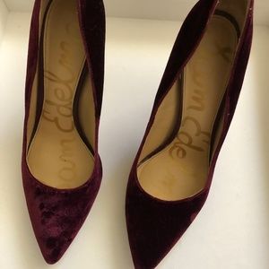 Sam Edelman Burgundy Velvet Pumps